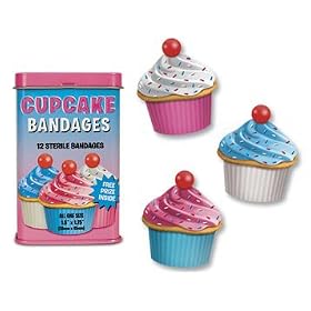 Cupcake Adhesive Bandages in Tin Box with Free Toy Inside
