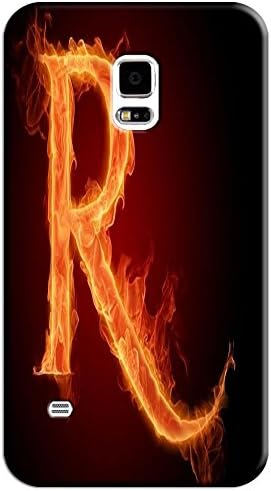 Sehopey Cell Phone Cases for Samsung Galaxy S5 Burning up Flame Letter R