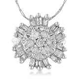 10K White Gold 0.25 Carat Diamond Pendant