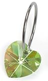 Nickel Free Swarovski Heart Dangle, Peridot