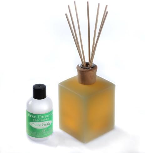 CandleTEK Décor Fluted Flameless Candle Reed Diffuser with Cotton Fresh Scent