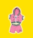 Pink Princess Jogging Suit clothes fits 12" Snuggl'ems, 8" - 10" Stuffed Animal kits & most Webkinz & Shining Star animals