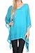 Sakkas Wren Lightweight Circle Poncho Top Blouse with Detailed Embroidery