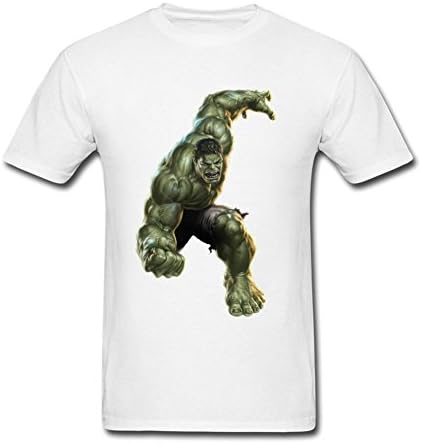 WUJIXIAN Men's The Hulk Cartoon character T Shirt XXL White