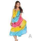Beautiful Colorful Embroidered Print Gauze Swing Dress in O/S [ Fits XL-3X ] in 10 Magnificent Prints! Click to see more prints