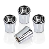 Honda Silver Logo Chrome Tire Stem Valve Caps