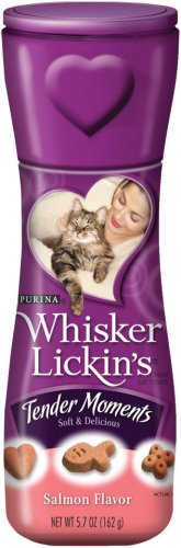 Whisker Lickins Tender Moments Salmon Flavor Cat Treats, 5.7-Ounce Canister (Pack of 10)