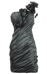 Satin One Shoulder Cocktail Pleated Sheath Evening Dress/Homecoming Dress/Bridesmaid Dress/Prom Dress/Party Dress 