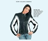 Women's Jacket with Stripe Detail, Black Body with White & Silver Accents, Zipout Liner