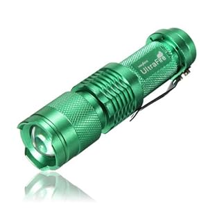 7W 300LM Mini CREE LED Flashlight Torch Adjustable Focus Zoom Light Lamp-Green(3 mode)