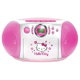 Hello Kitty KT2028B Pink Stereo CD Boombox with Cassette Player, Recorder & AM/FM Radio
