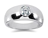 0.00 ctw Men's Diamond Ring in 14K White Gold