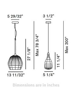 Cage Suspension Lamp Smallblackwhite 110 125v For Use In The U S