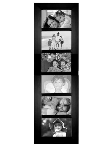 Malden 2012-664 Berkeley 4 by 6 Beveled Wood Edge 6 Opening Collage Frames, Black