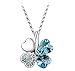 Domire Lucky Four Leaf Clover crystal Pendant Neacklace