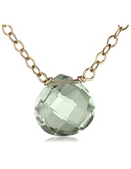Gold-Filled Faceted Green Amethyst Briolette Necklace, 17"