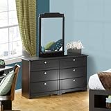 IMAGE OF Dixon 6 Drawer Double Dresser and Mirror Set in Espresso