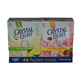 Crystal Light 44 Count Bundle containing 22 Raspberry Lemonade and 22 Natural Lemonade packets