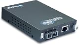 TRENDnet Intelligent 1000Base-T to 1000Base-LX/SX Single Mode SC Fiber Converter (20KM, 12.4Miles)