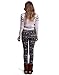 HDE Women Winter Knit Leggings Fleece Line Nordic Design Thermal Insulated Pants(White Black Gray Nordic Snowflake L)