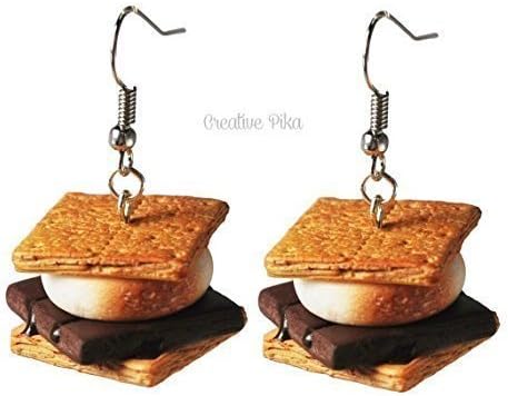 Smores Earrings - Food Jewelry, Kawaii Jewelry, Polymer Clay Jewelry