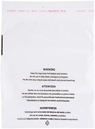 ANT Self Seal Poly Bags with Suffocation Warning, Easy Peel and Stick Clear, 2 Mil (500, 18" X 15") - Excellent Quality