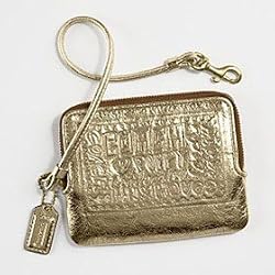 Coach Limited Edition Poppy Phone Case Wallet Purse 42849 Metallic Gold