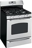 GE JGBP86SEMSS 30 Gas Range with 5 Sealed Burners, Non-Stick Griddle, Continuous Grates, 5.0 cu ft. Self Clean Oven and QuickSet IV Oven Controls: Stainless Steel