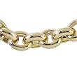 11.5mm Oval Link Chain Necklace, 14K Yellow Gold. Men's Hollow Oval Link Chain Necklace