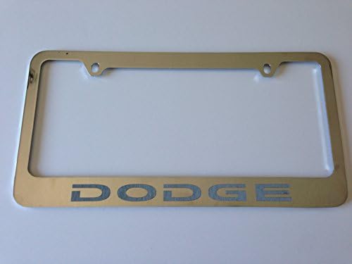 Dodge Chrome License Plate Frame with Gray Letter