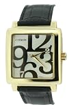 Citron Ladies Fashion Watch with White dial and Black Strap