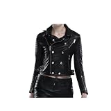 Women's Soft 100 % Lambskin Short Biker Jacket ! (XL)