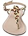 ABUSA Women's Fashion Thin Adjustable Leather Flat Sandal