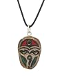 Two-sided, Om & Buddha Eyes, Caved Stone Buddhist Pendant