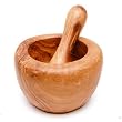 Berard French Olive Wood Handcrafted Mortar and Pestle, Small Size