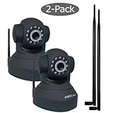 Foscam Pan & Tilt Wireless IP Camera with 9bdi antennas 2 pack FI8918W