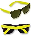 Cheesy Retro 80s Neon Yellow & Black Costume Sunglasses