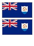 2 Anguilla Anguillan Flag Stickers Decal Bumper Window Laptop Phone Auto Boat Wall