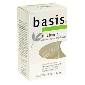 Basis All Clear Bar, Antibacterial cleansing bar, 4-Ounce Bar (Pack of 8)