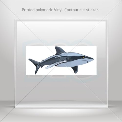 Decals Stickers Predator Shark car helmet window Boat jet-ski Garage door 6 X 2.5 Inches Vinyl color print 0600 RSX35