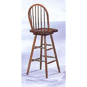 Click here to buy Oak Finish Windsor Swivel Bar Stool Pair by Furniture on the Web.
