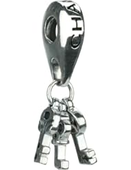 Authentic Chamilia Sterling Silver Charm "Hanging Keys of Love, Hope, & Faith" GH-15