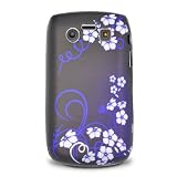 Blue with White Flower Soft Silicone Skin Gel Cover Case for Blackberry Bold 2 Bold2 9700