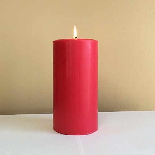 Red Unscented Soy Pillar Candle - Choose 4, 6, 9 Inches Tall