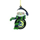 Pack of 4 NHL Vancouver Canucks Hockey Puck Snowman Christmas Ornaments 2.75"