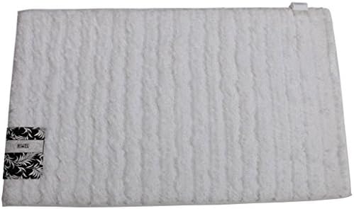 Hiwel Tufted Microfiber Bathroom Rug, 20 by 34 Inch, with Memory Foam Interior, Absorbant &amp; Comfortable, Multi-functional Household Complement, True White