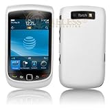 White Rubber Feel Snap-On Cover Hard Case Cell Phone Protector for Blackber ....