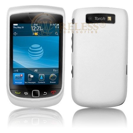 White Rubber Feel Snap-On Cover Hard Case Cell 