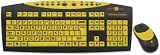 Keys-U-See Wireless Large Print English USB Keyboard with Wireless Mouse Bundle (Black & Yellow) Large Letters on Keys for Visually Impaired