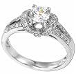 14Kt White Gold Diamond Ladies Engagement Ring (Center stone is not included)